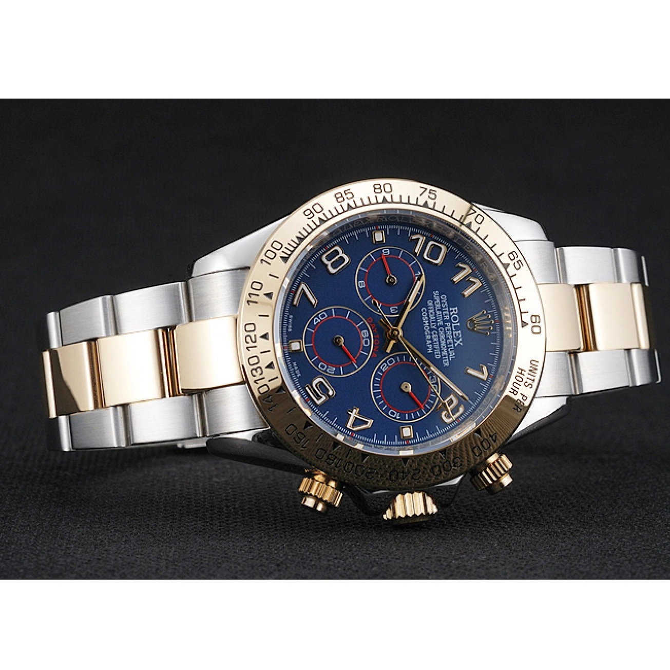 Aaa replica watch Dial Two Rolex Bracelet Blue Cosmograph Steel Stainless Tone Daytona 1454246 1013